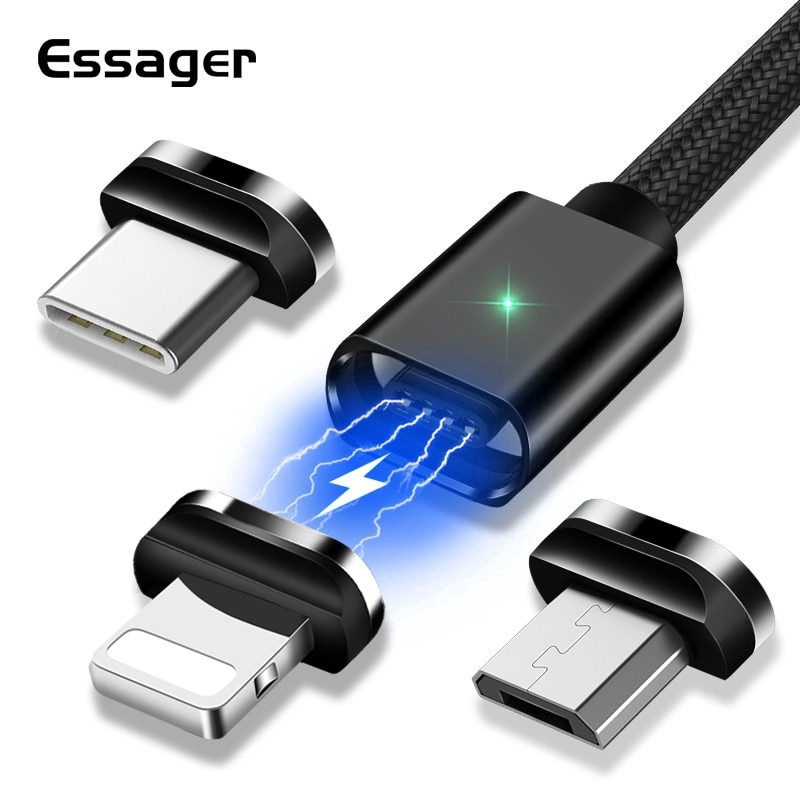 

Essager Magnetic Micro USB Cable for IPhone Samsung USB Type-C Kabel Charger Magnetic Charging Cable Lighting USB Kabel Data Handphone