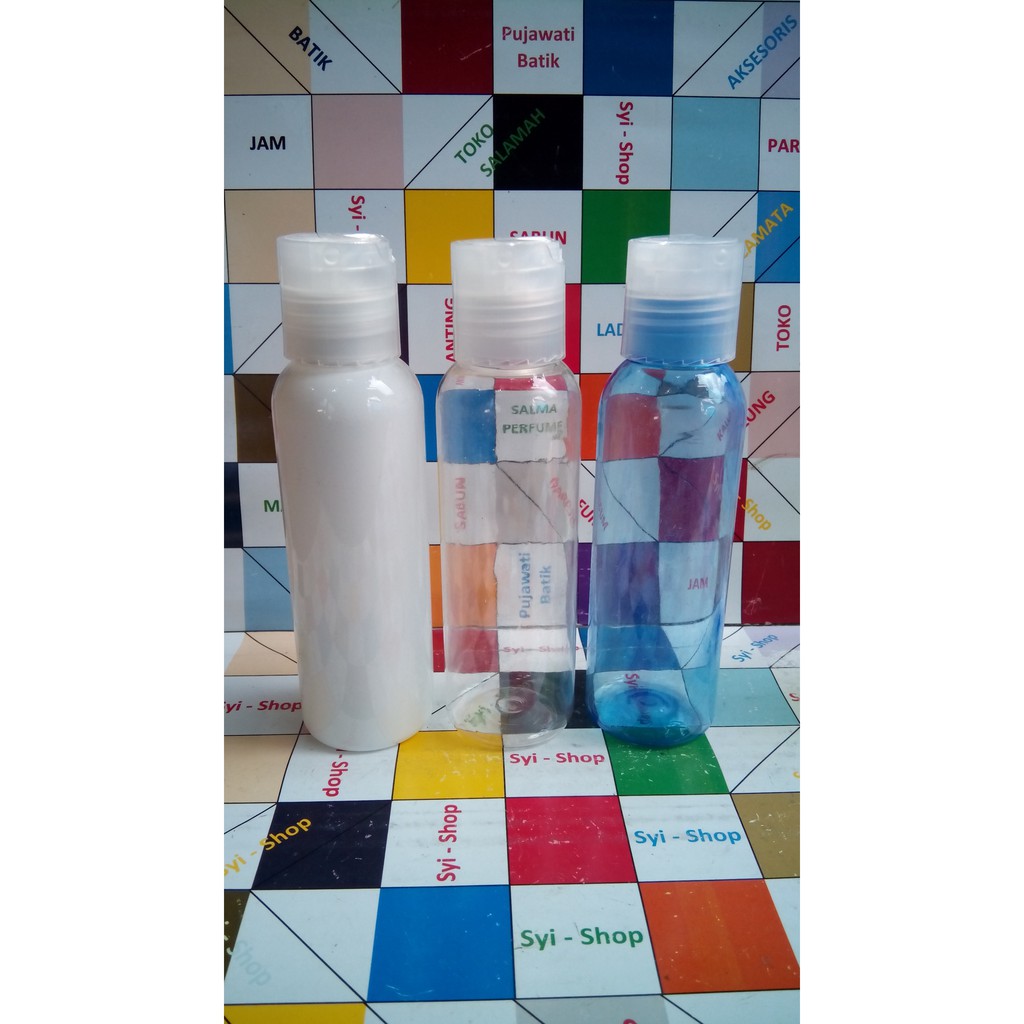 Botol Kosmetik 100 ml Plastik Tutup Press Top