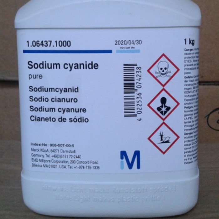 Sodium Cyanide NaCN satuan  250 gram  Merck cat 1 06437 