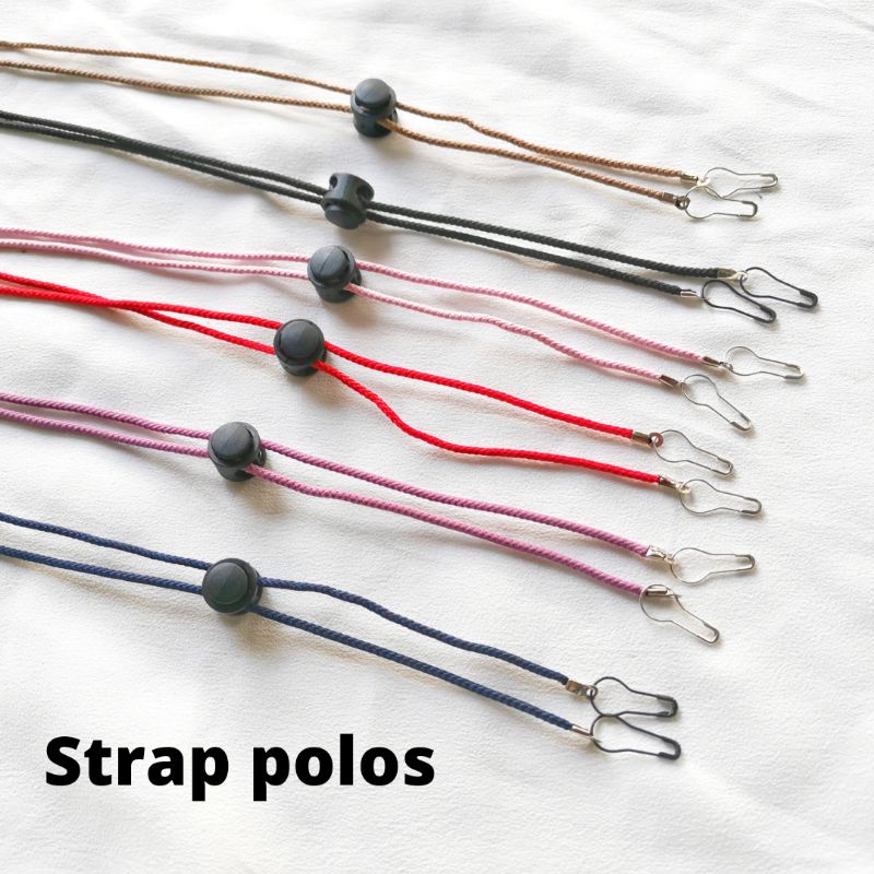 KALUNG MASKER 2 IN 1 MUTIARA / KONEKTOR SEKALIGUS STRAP MASKER HIJAB-Strap polos random