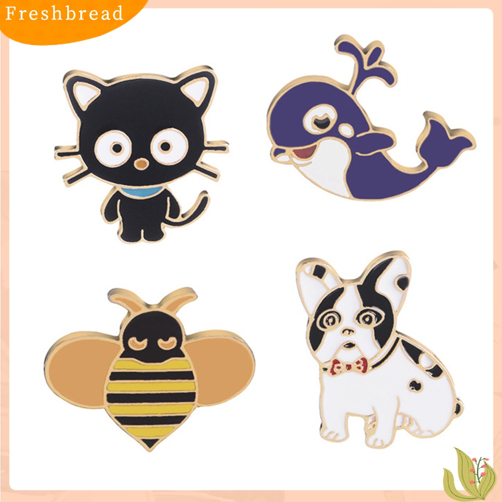 ?Fresh??Bros Pin Enamel Bentuk Kartun Binatang / Anjing / Ikan Paus / Kucing Lucu untuk Wanita