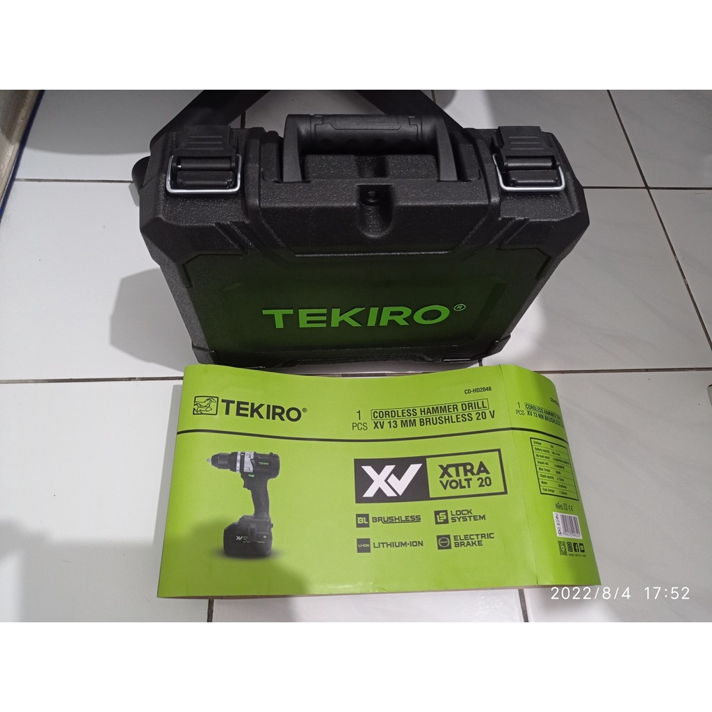 TEKIRO CD-HD2048 - CORDLESS HAMMER DRILL CV 13 MM BRUSHLESS 20 V - GARANSI 1 TAHUN