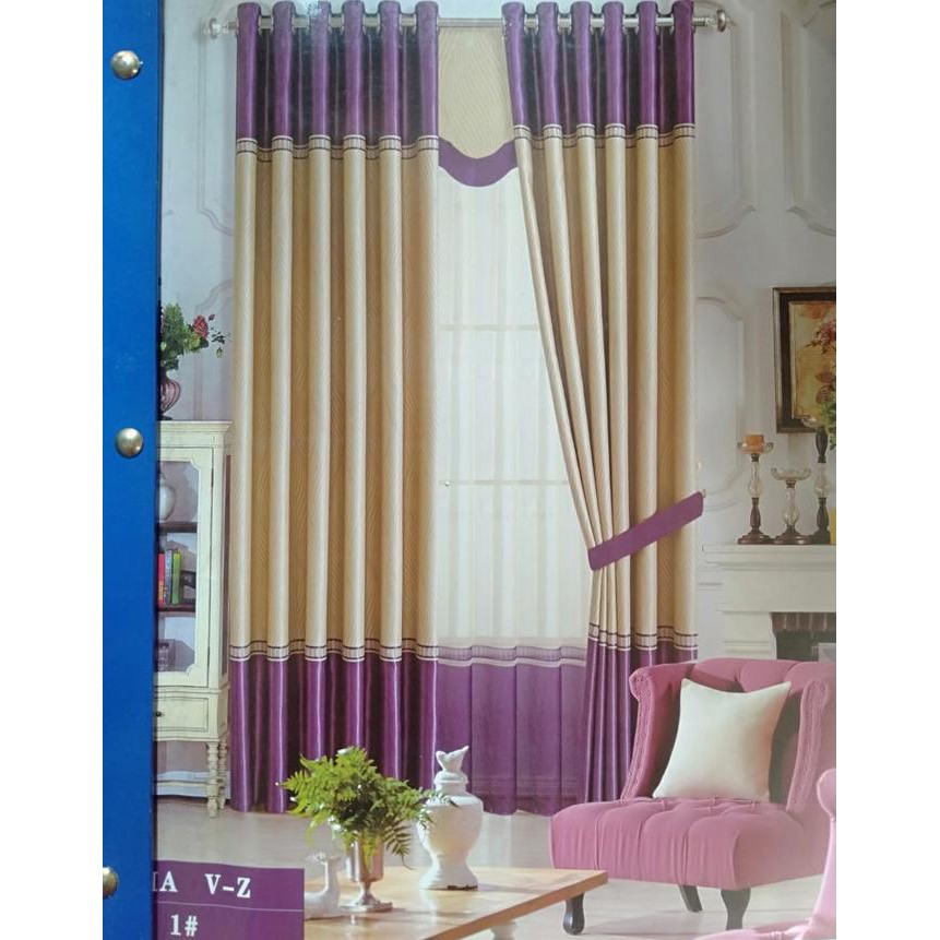 Gorden Polos/Horden Minimalis/Gorden Pintu/Gorden Bleckaout - Biru Tokovalinna