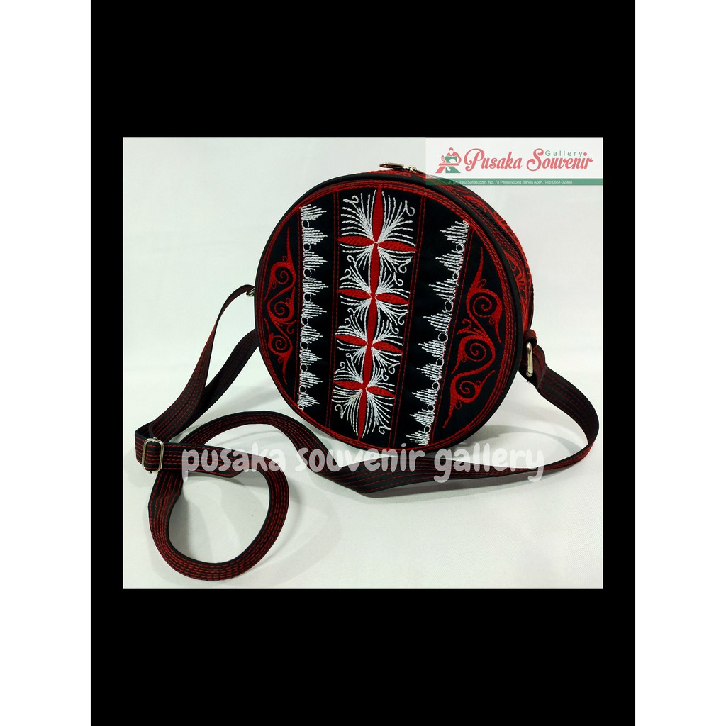 TAS WANITA MOTIF KHAS ACEH | Tas Bulat Besar