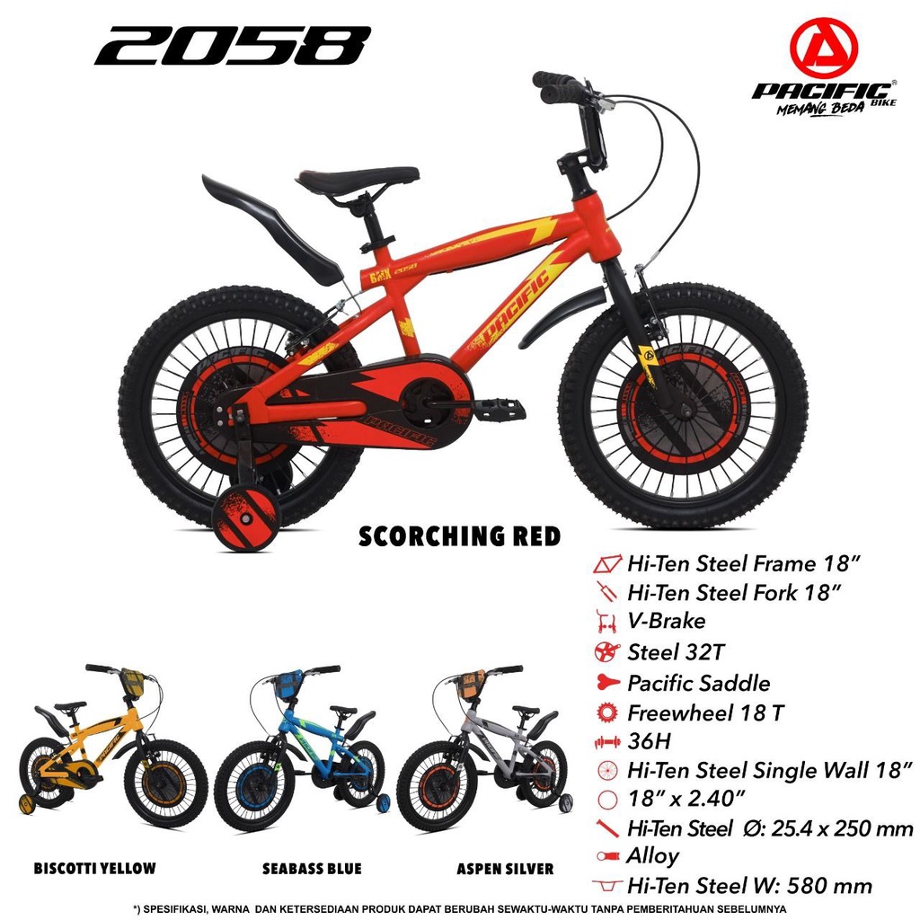 Mutiara Sepeda - SEPEDA ANAK COWOK BMX 18 INCH PACIFIC 2058 BAN 2.40