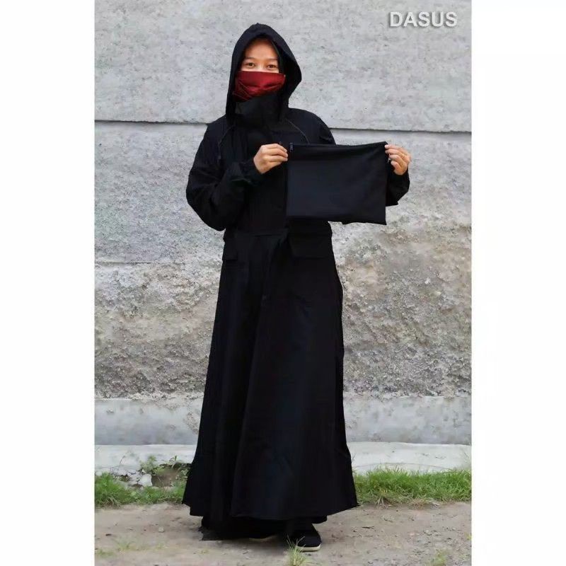 DASUS Jas Hujan Gamis Dasus Import Wanita/Raincoat Gamis Dasus Import Hitam