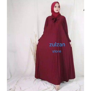 Gamis Plisket Fashion Wanita Pakaian Wanita Baju Hamil Fashion Muslim Wanita Baju Gamis Piyama Shopee Indonesia