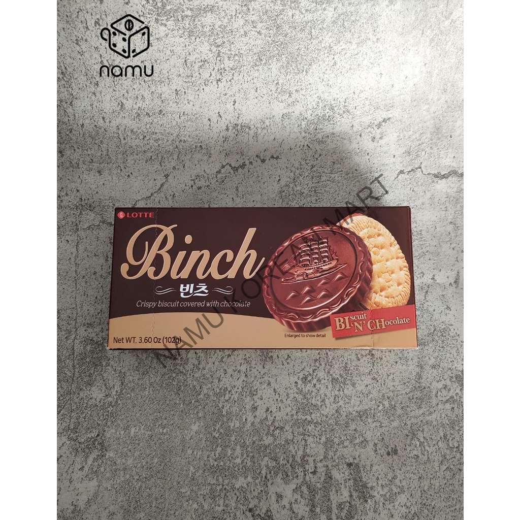 

Lotte Binch Crispy Biscuit Covered Chocolate 102gr / Biskuit Lapis Cokelat Korea / Biscuit Covered Chocolate