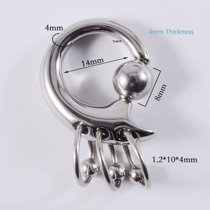 1 Piece Lobe Piercing Plug Earrings Captive Bead Ring Spring Bead Stainless Steel Hip Hop Style