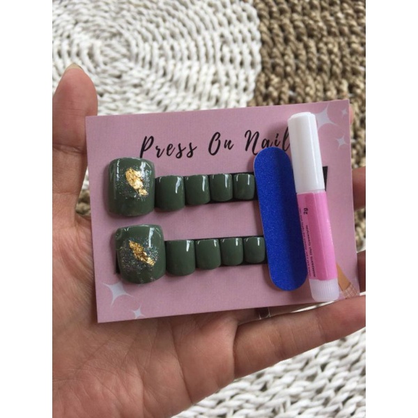 fake nails kaki / kuku palsu kaki