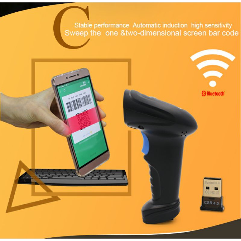 Wireless Bluetooth Barcode Scanner 2D QR 1D 