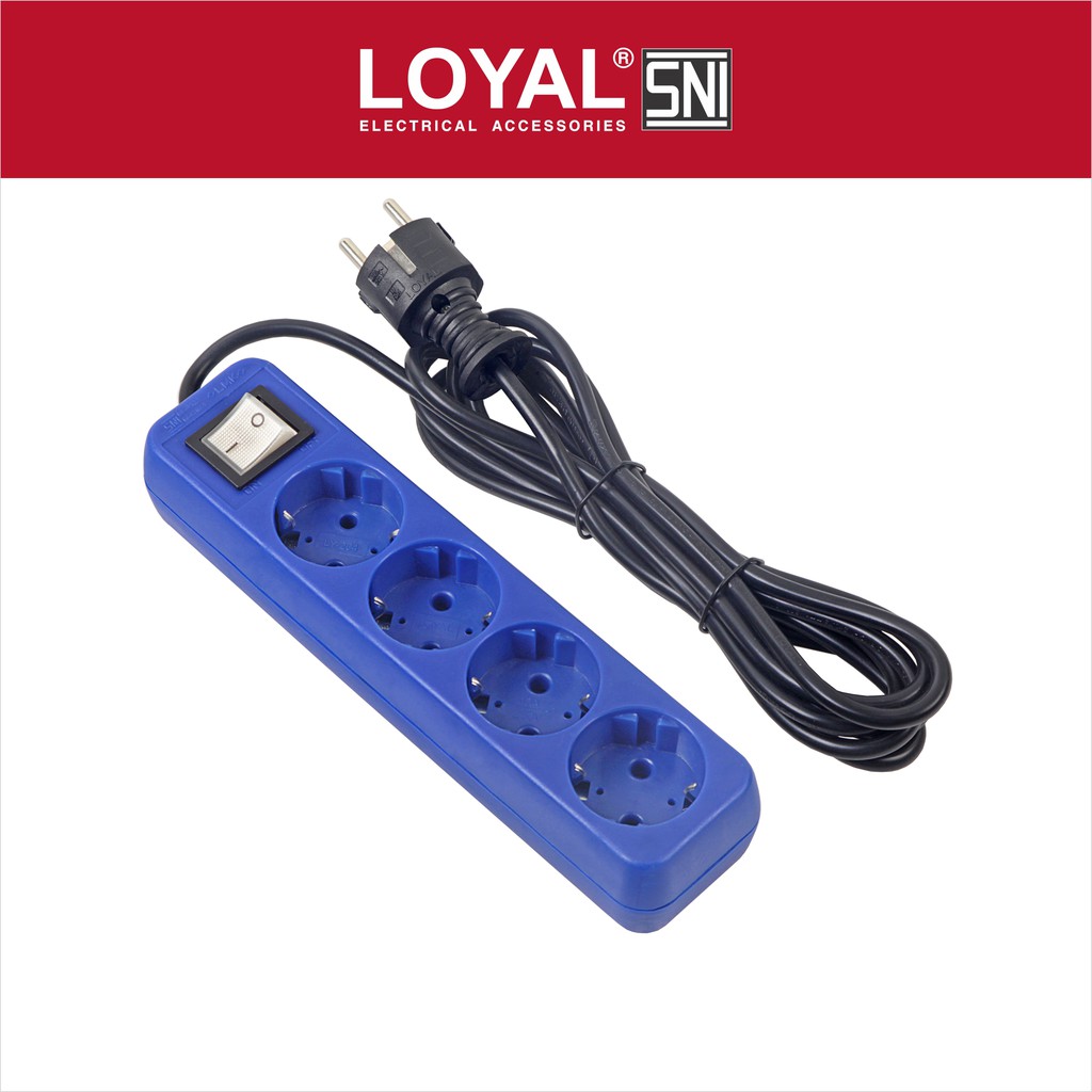 

Loyal Stop Kontak + Kabel 3M OSAKA 4 Lubang (LY-208) SNI