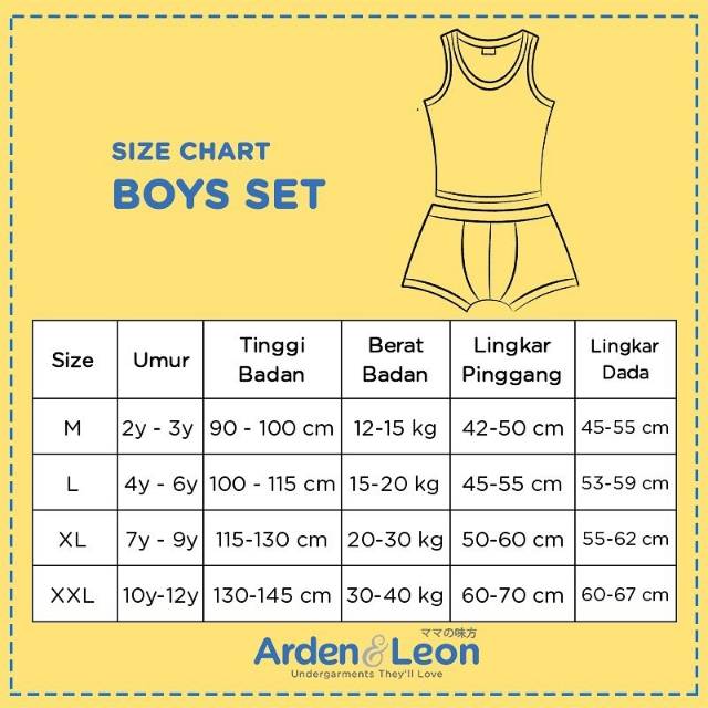 ARDEN &amp; LEON SINGLET PAKAIAN DALAM &amp; BOXER CELANA DALAM SET ANAK LAKI LAKI  FIREFIGHTER POLICE