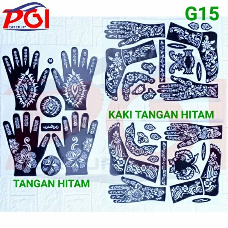 DC G ( G015 ) CETAKAN HENNA TANGAN KAKI / STIKER / NAIL ART / HARGA GROSIR