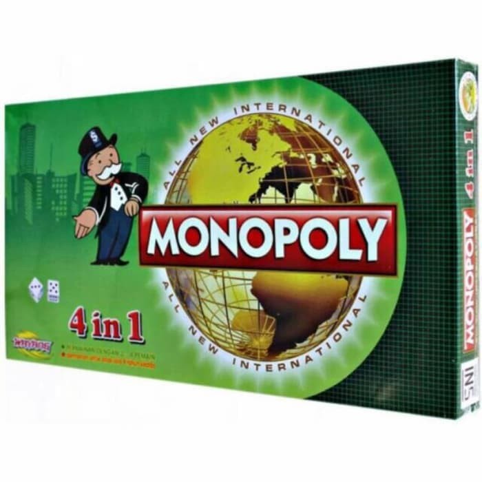 Mainan Edukasi Moonopolii 4in1 - Board Game Monopolii ular tangga Family Games Anak Murah ST