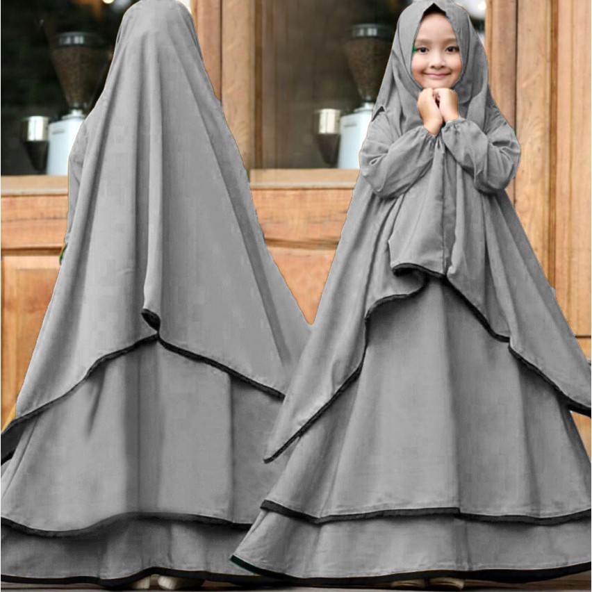 [Syari Ramadhani Kids Var Warna SW] Gamis Anak Serena Lavender/Hitam