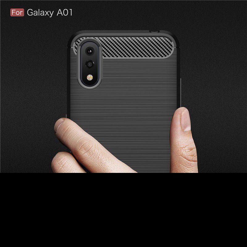 Case Samsung A01 Ipaky Fiber Carbon ultimatte Premium Quality