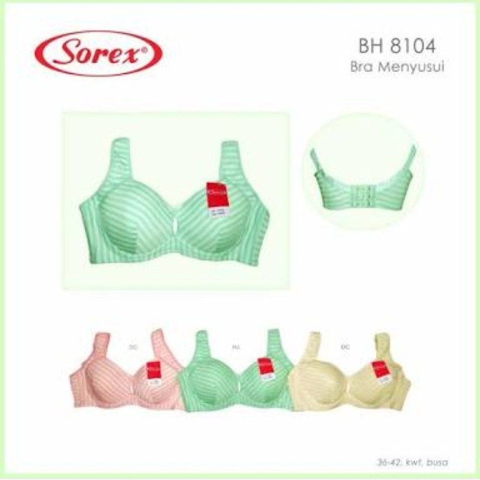 BH Sorex Menyusui 8104 dengan kawat dan busa bermotif BH - Hijau muda