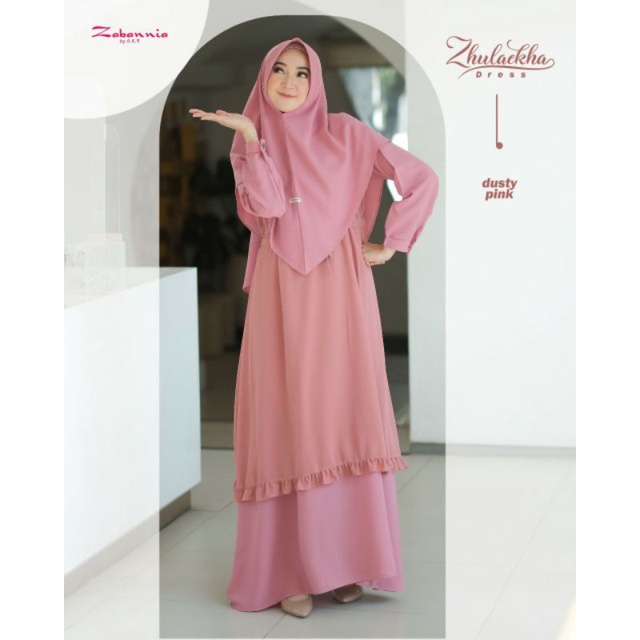 Zhulaekha dress set khimar by Zabania