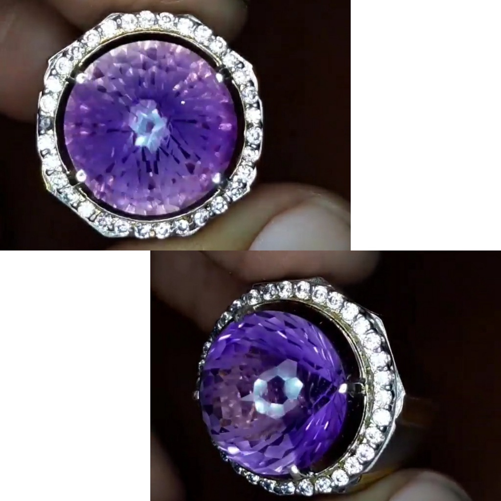 VIOLET BUNGUR TANJUNG BINTANG AMETHYST FULL CUTTING JARUM CUSTUM KD2314