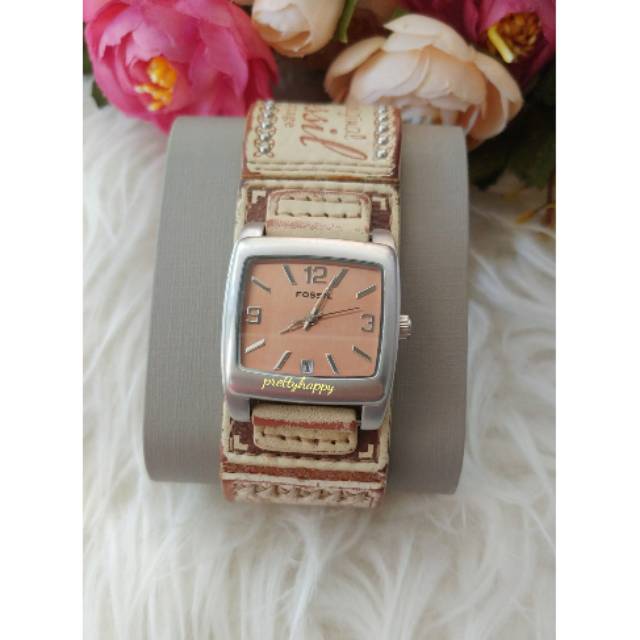 Fossil vintage two tone cracked watch