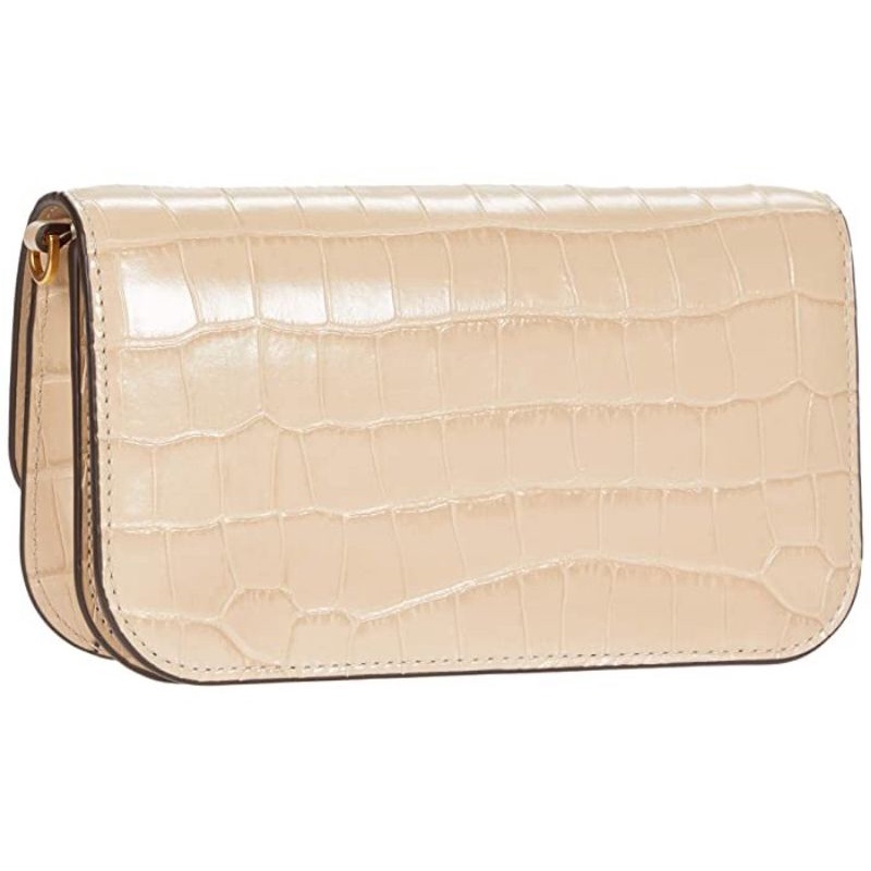 Tory Burch Eleanor Chroco Beige Sling Bag - Sand