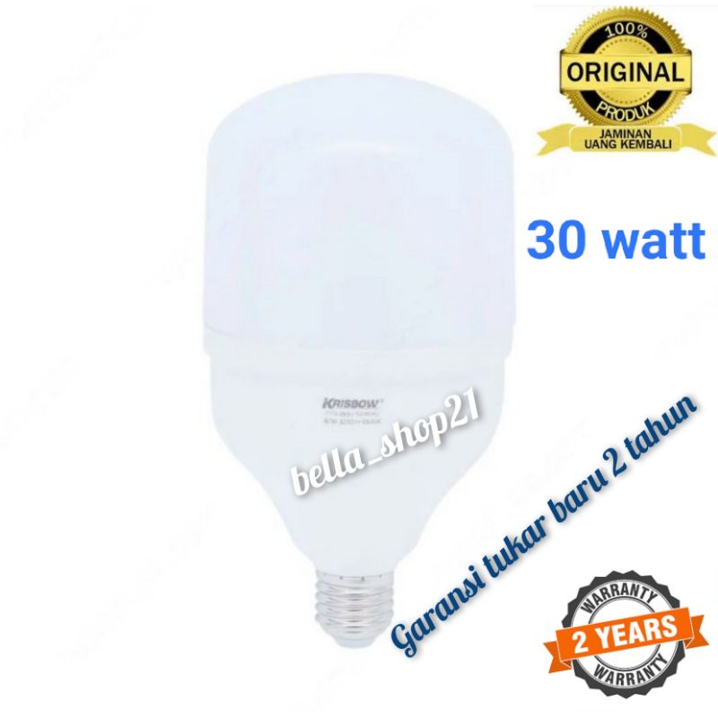 krisbow bohlam / bola lampu led 30 watt putih