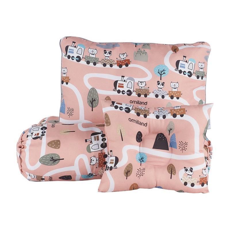 Omiland Bantal Guling Bayi Set Peang Penguin Bear Train Series