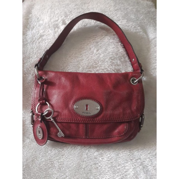 tas fossil maddox convertible red preloved