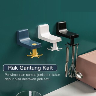 Peralatan Dapur Rak Kait Gantung Spatula Peralatan Dapur Perlengkapan Rumah Peralatan Memasak Universal 360 Derajat Rotasi Kait Dapur Organizer Penyimpanan Organizer Kamar Mandi Organizer 6 Cakar Gantung