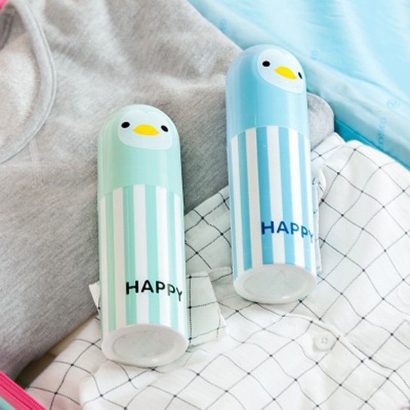 Cartoon Cute Penguin Toothpaste Cup Case Travel Portable Toothbrush Holder Case Hiking Sanitary Ware Suit Storage Box