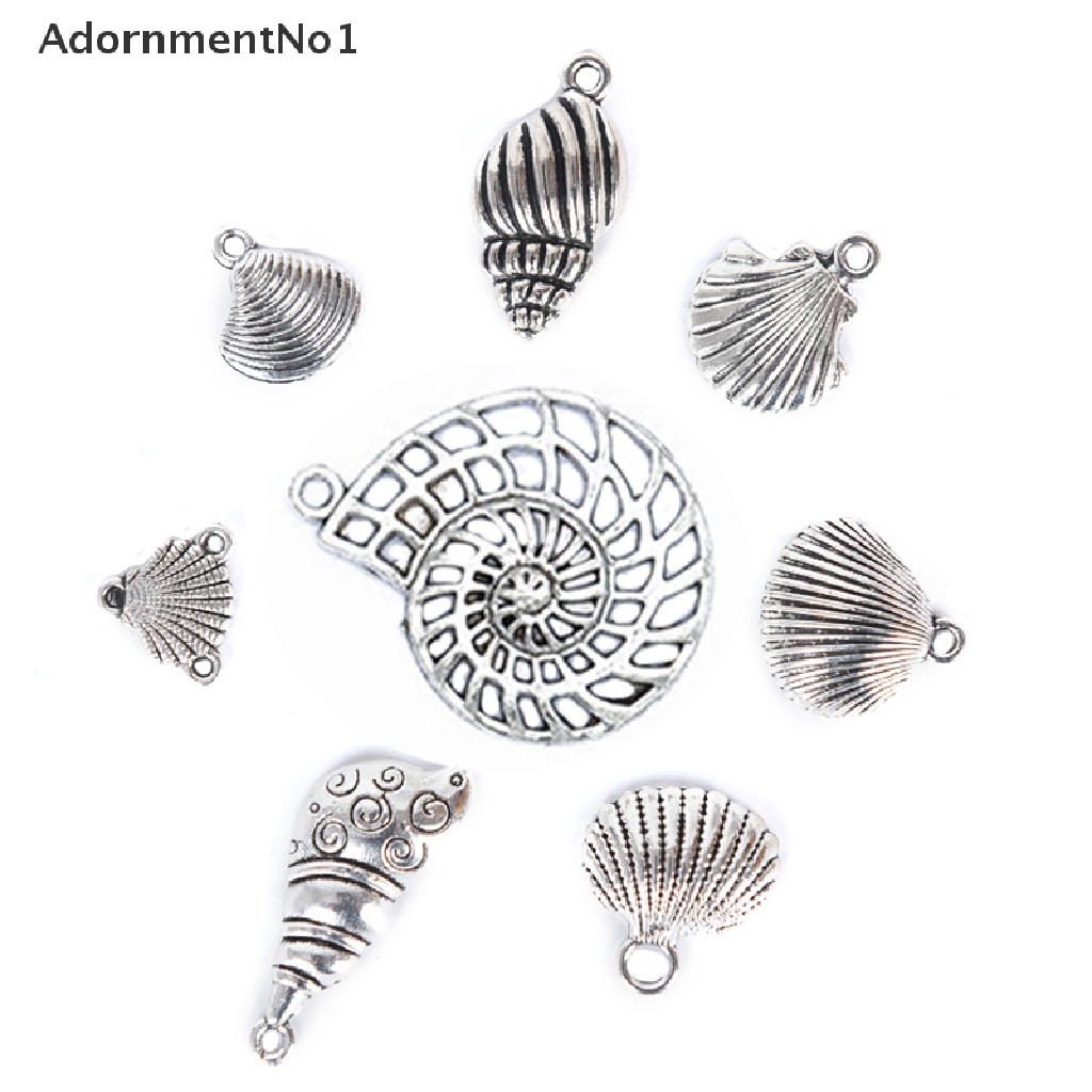 (AdornmentNo1) 17pcs / Set Liontin Silver Tibet Bentuk Bintang Laut / Kerang Untuk DIY Perhiasan Charms