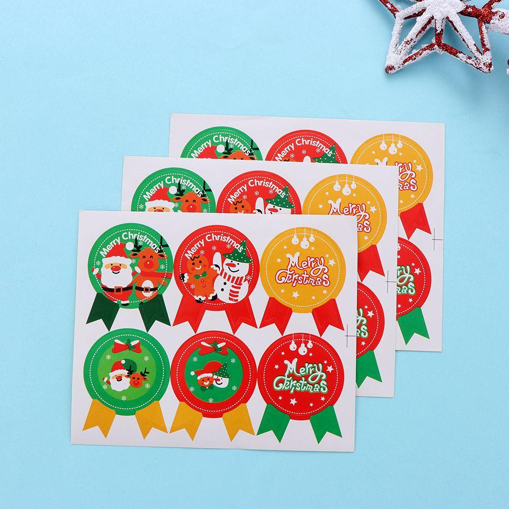 Preva Gift Paper Sticker Santa Hiasan Kue Biskuit Kotak Hadiah Sealing Craft Badge Merry Christmas