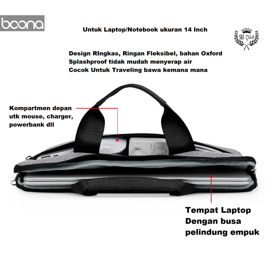 Baona Laptop Bag Tas Sleeve Notebook ipad Macbook Waterproof - Z011