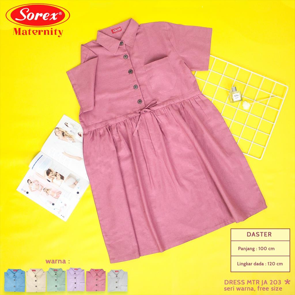 SOREX (1pcs) Dress Maternity / Daster Untuk Ibu Hamil Kantor Dan Menyusui Katun Freesize JA 202 JA 204