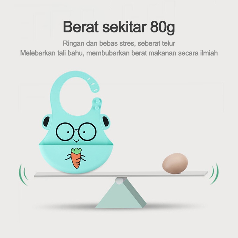 Baby Feeding Apron Full Silicone/Bayi silikon bib/Kartun bayi silikon bib/Celemek Bayi  L297
