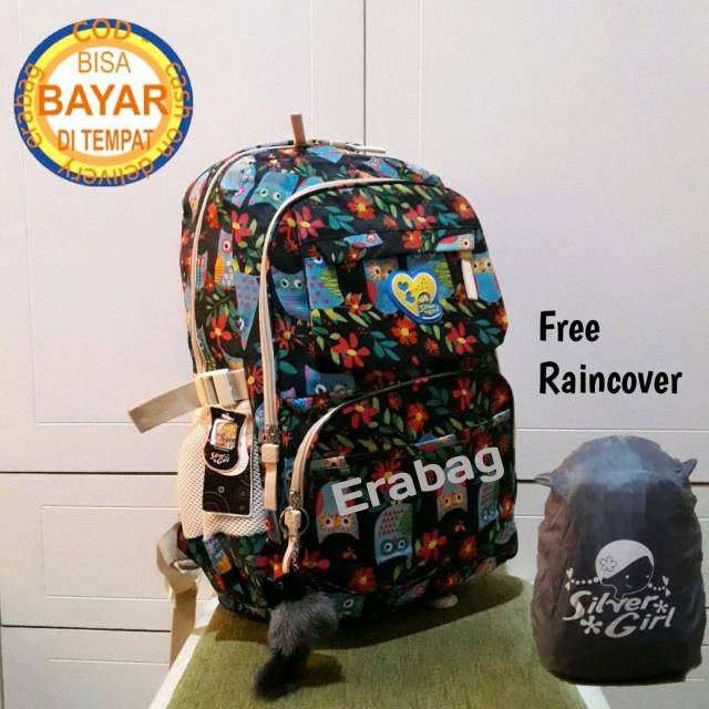 Tas Alto Silver Girl Anak Sekolah COKLAT Backpak Import Original 71679V