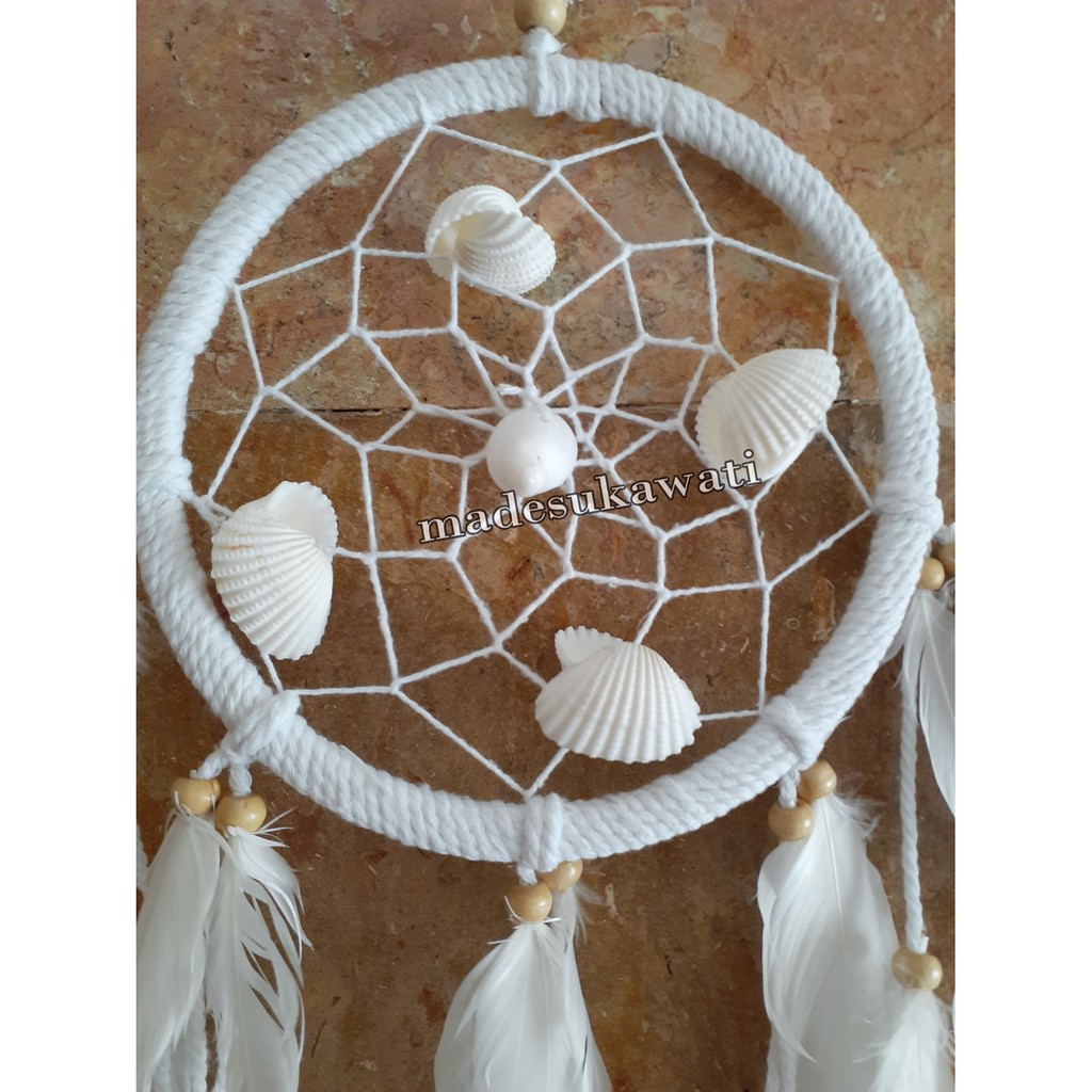 Dream catcher jaring kerang diameter 17cm panjang 58cm