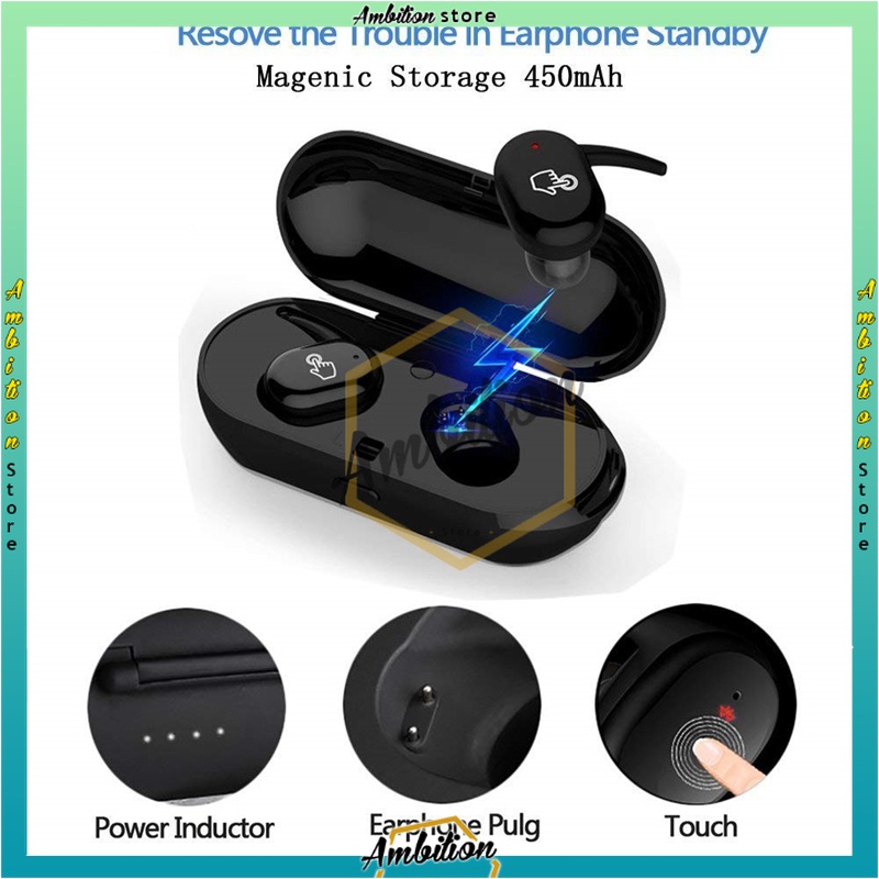 Bluetooth Wireless Y30 Bluetooth Earphone Tws Handfree Bass Headset Nirkabel V5.0 Tws Headset Dual Earbud Bass Suara untuk Ponsel Telepon