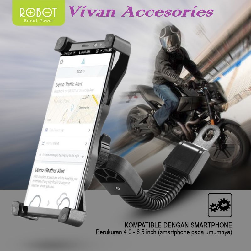 ROBOT RT-MH02 Motorcycle Holder Retractable Black+Gray