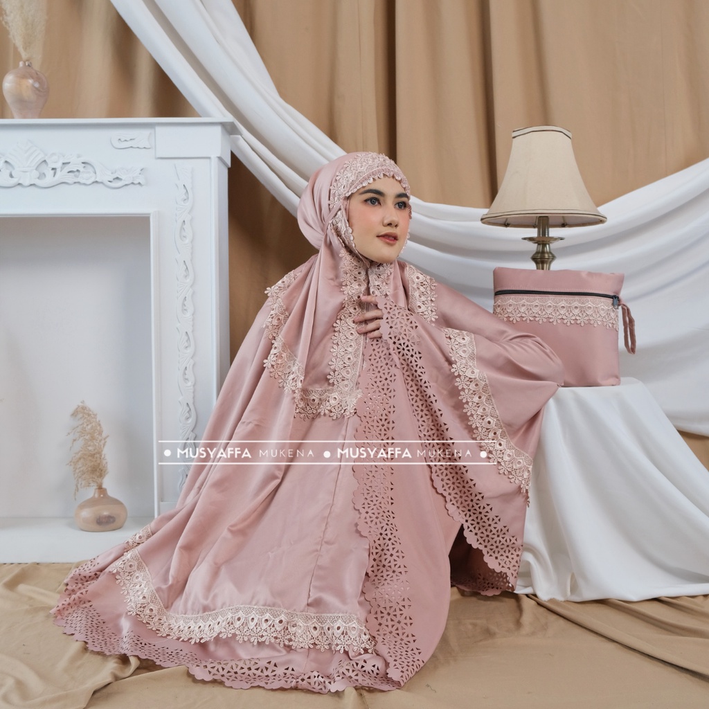 Mukena Dewasa Amanda 2 in 1 Lasercut Renda Mewah Musyaffa