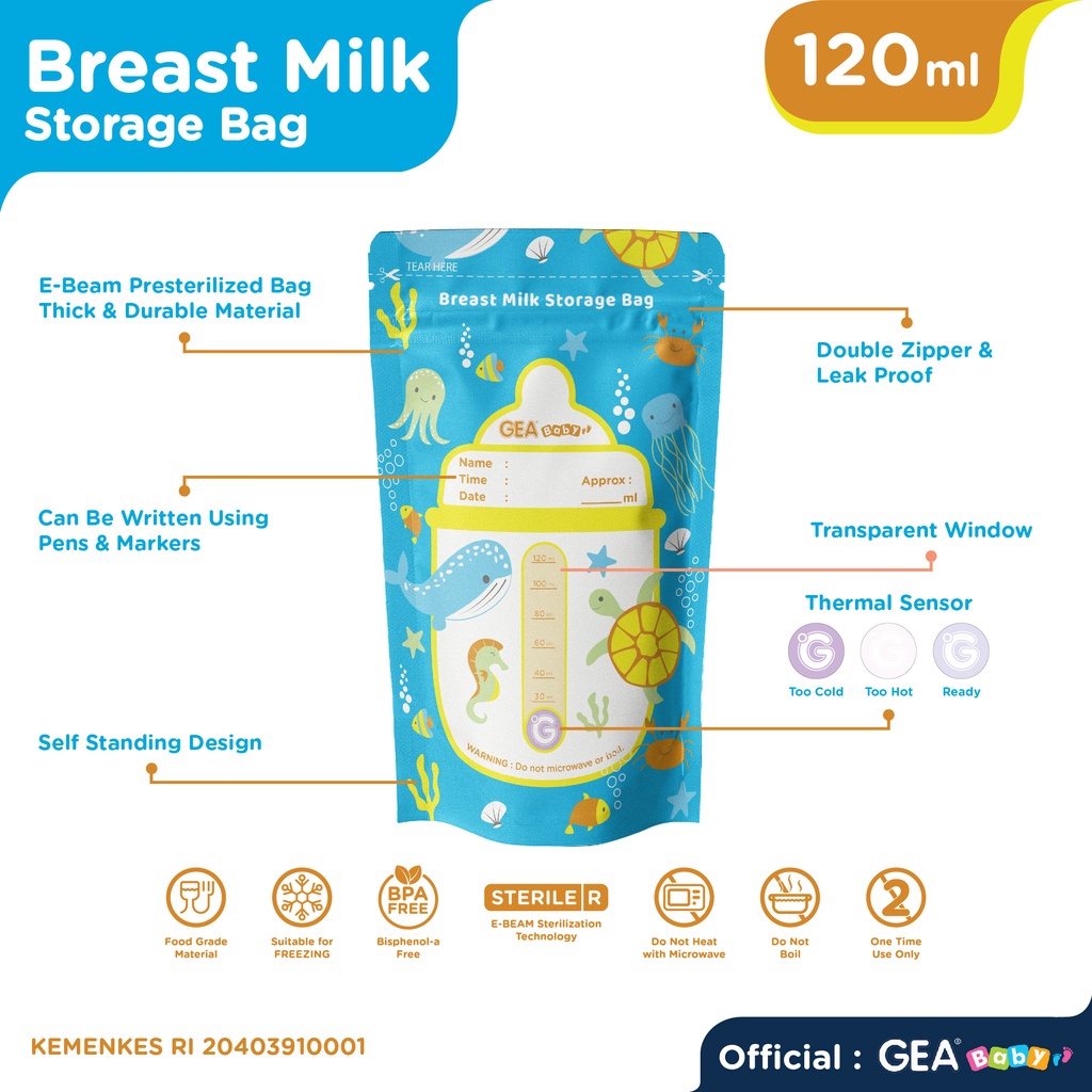 GEABABY Storage Bag 120ml Pattern Edition / Kantong Asi