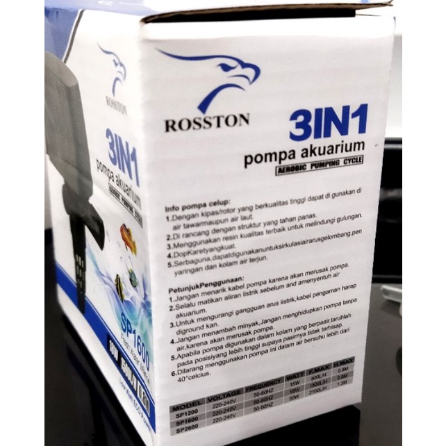 Pompa Aquarium kolam kecil Rosston RS / SP 1600