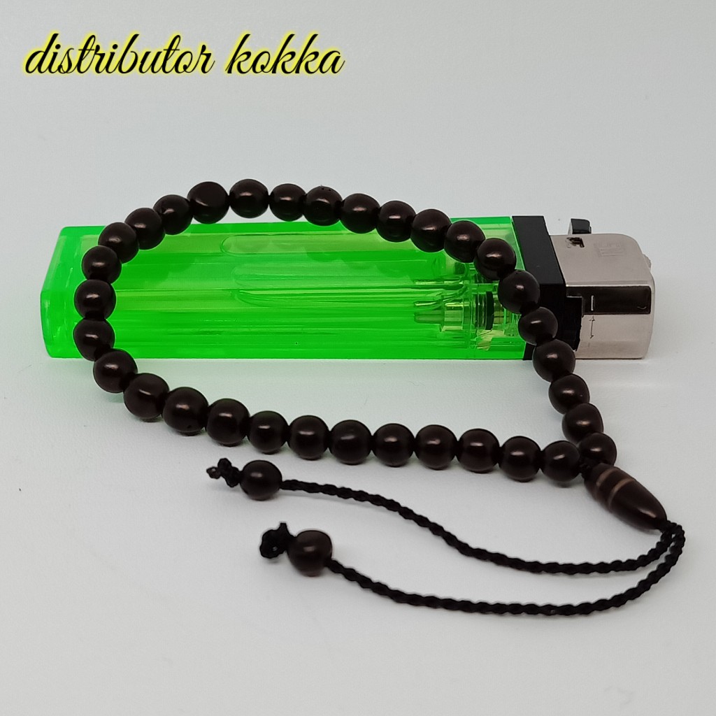 ( SUPER MURAH ) Gelang tasbih 33 Kokka kaukah bulat kpl hitam