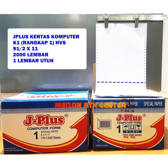 

Dijual Continous Form 91/2 x 11 1 Ply ( K1 Jplus ) HVS / Kertas Komputer Limited