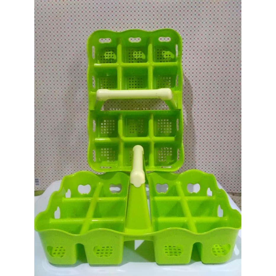 Rak Aqua Gelas Tempat Aqua Gelas Plastik Tempat Gelas Minuman - HIJAU