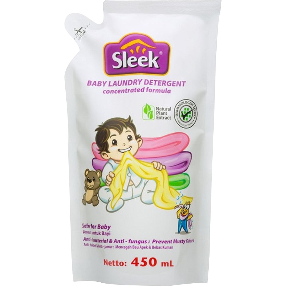 Sleek Baby Sabun Cuci Pakaian Bayi Refill Laundry Detergent Pouch 450ml