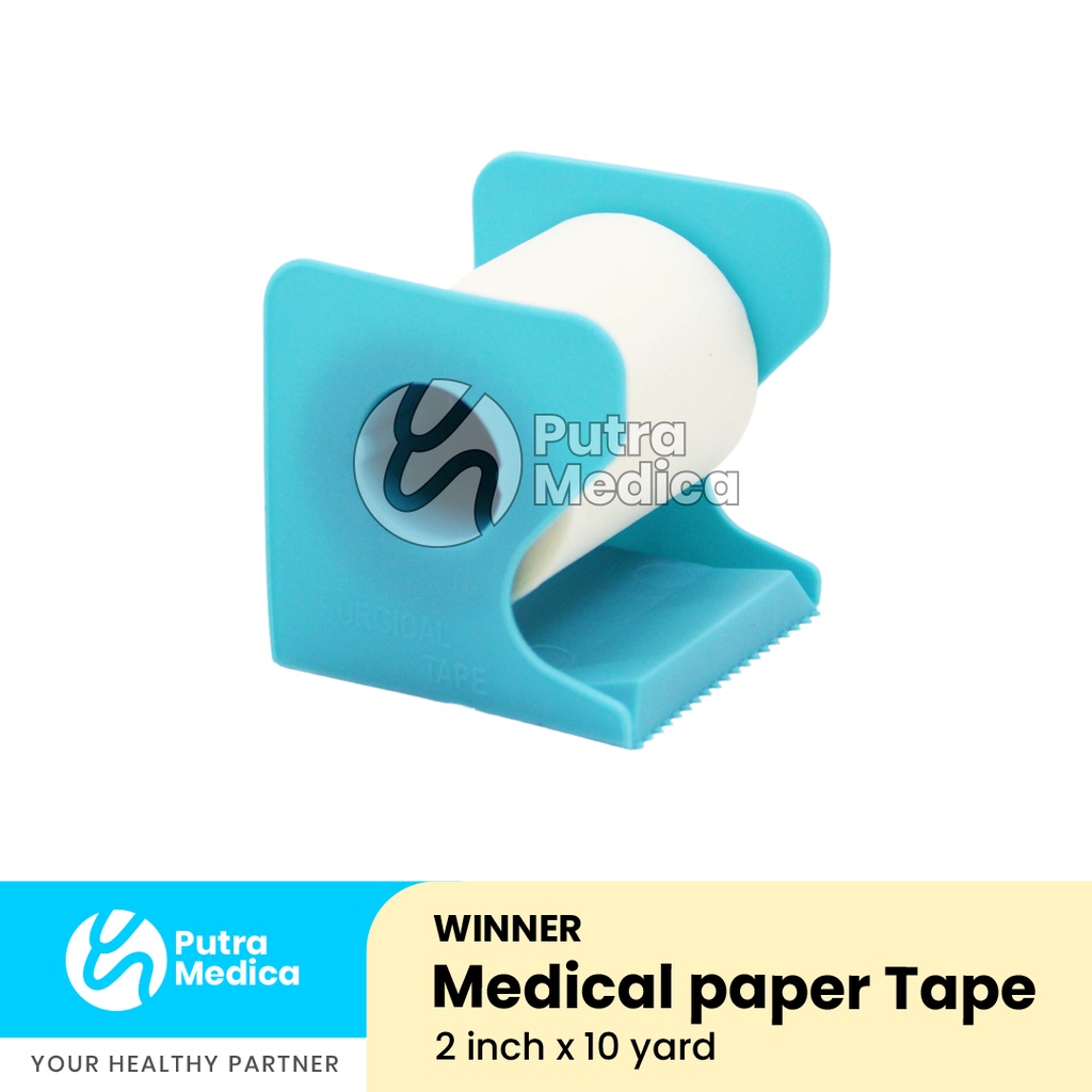 Winner Micropore Paper Tape Roll with Dispenser - 2inch x 10yard / Surgical Plaster Isopore / Plester Kertas Medis