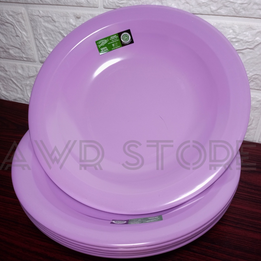 6 PCS PIRING MAKAN MELAMIN ASLI GOLDEN DRAGON ORI BAHAN MELAMIN ASLI 9 INCH TERLARI