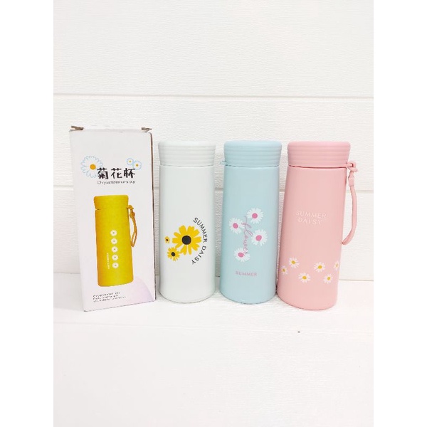 BOTOL MINUM KACA DAISY 450ML / BOTOL MINUM KACA / BOTOL KACA